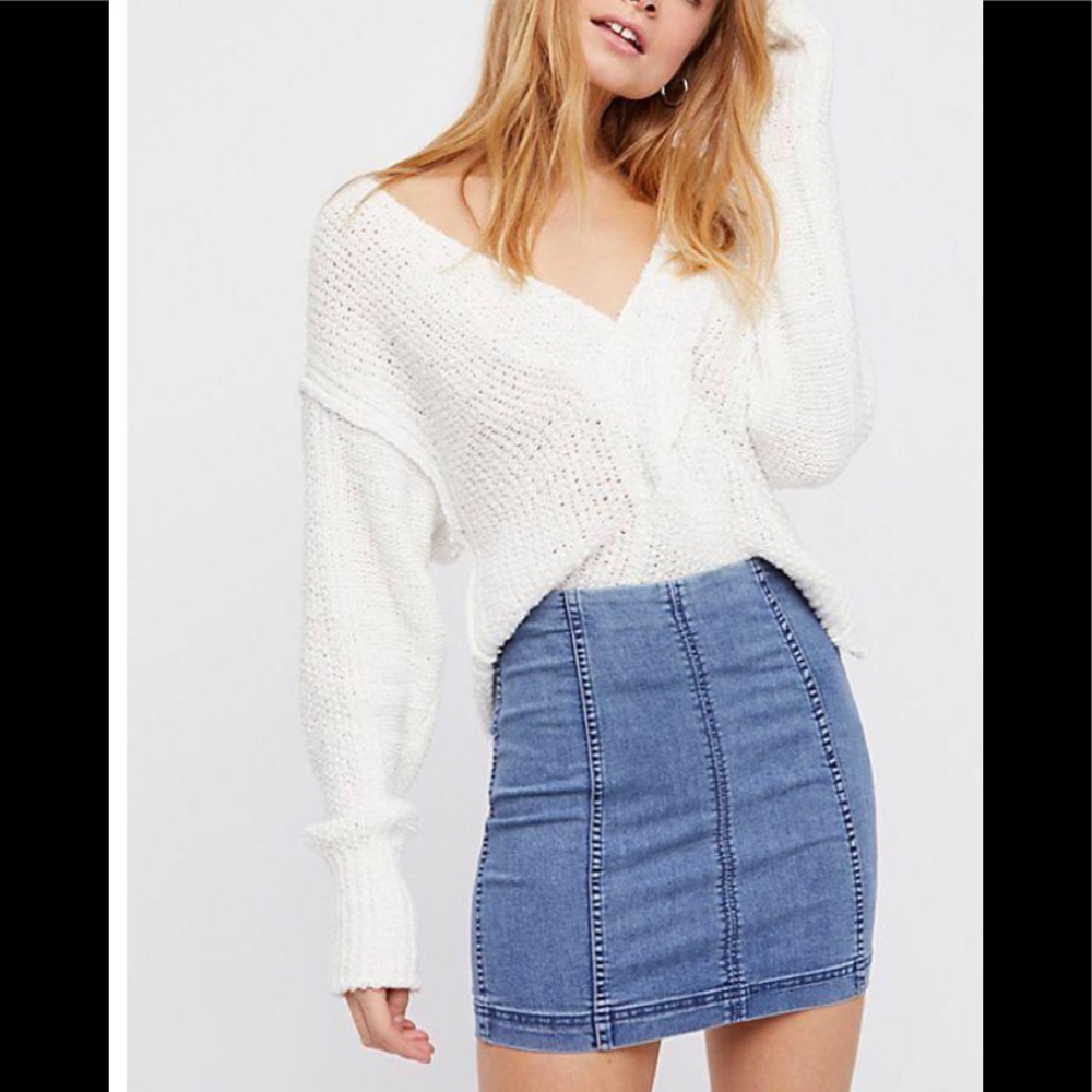 Free People Denim Mini Skirt